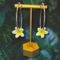 Plumeria hoop earrings