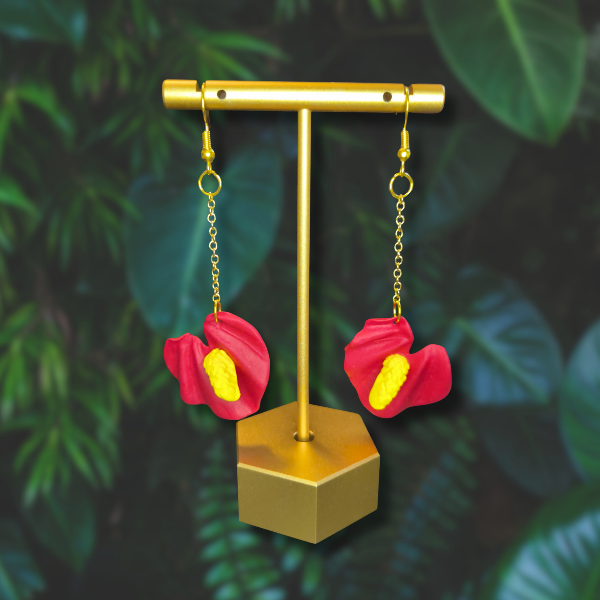 Anthurium dangle earrings