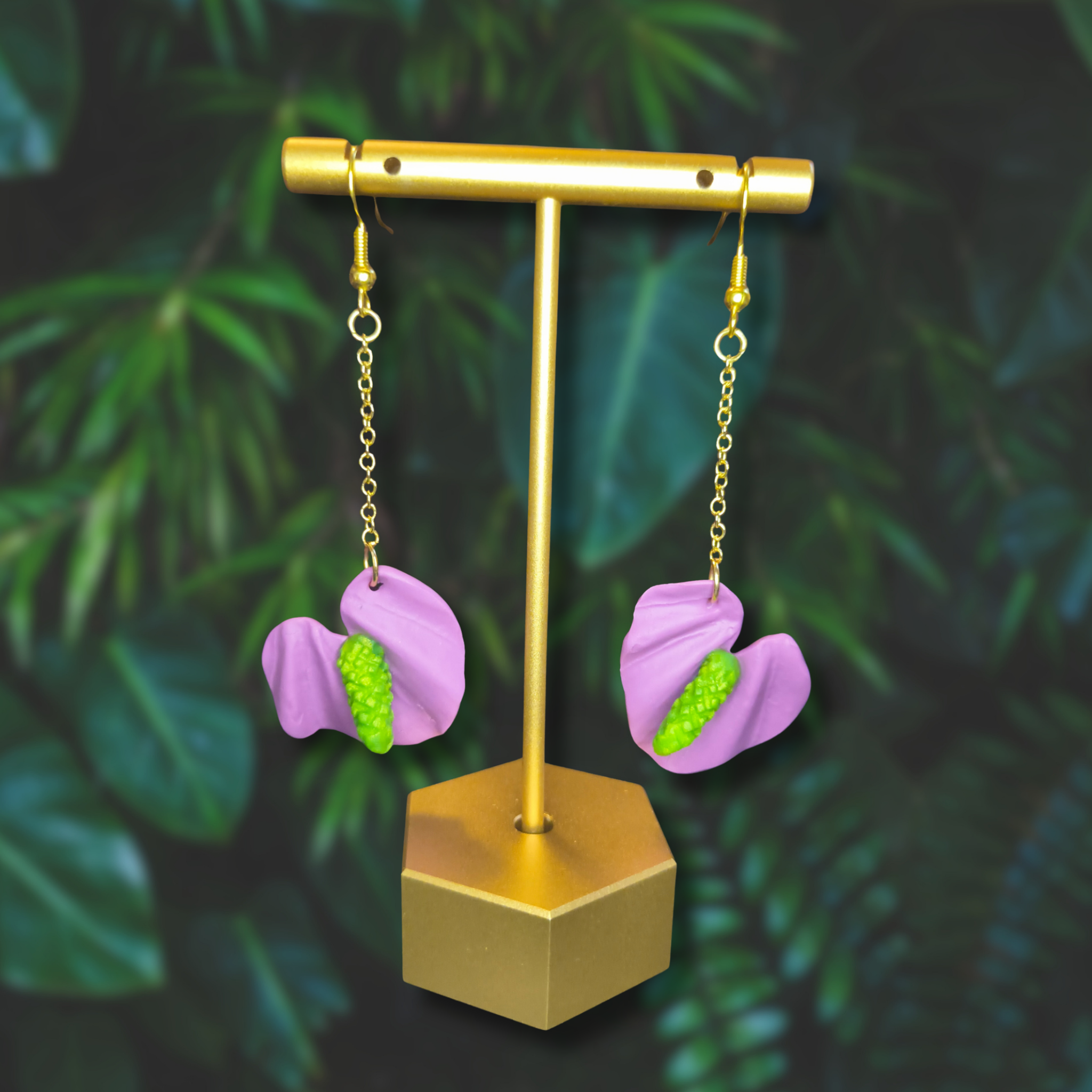 Anthurium dangle earrings