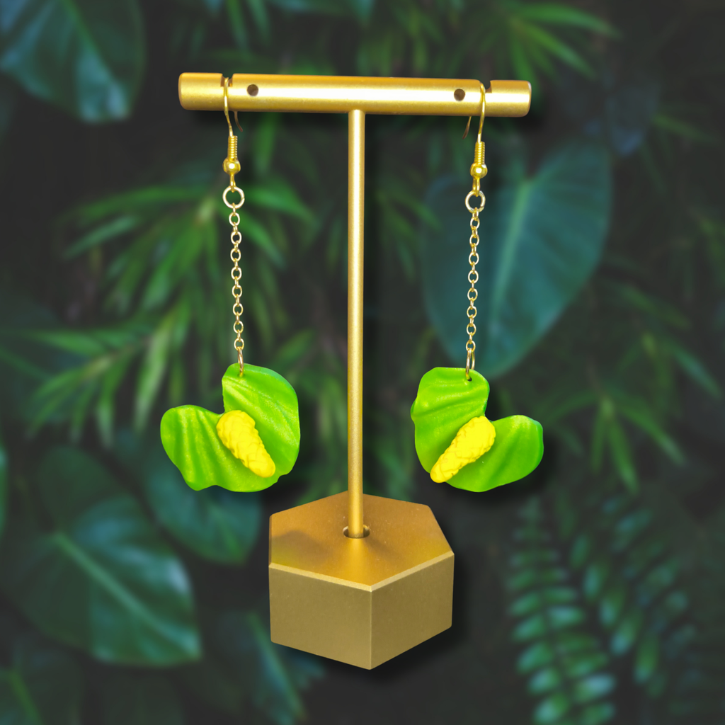 Anthurium dangle earrings