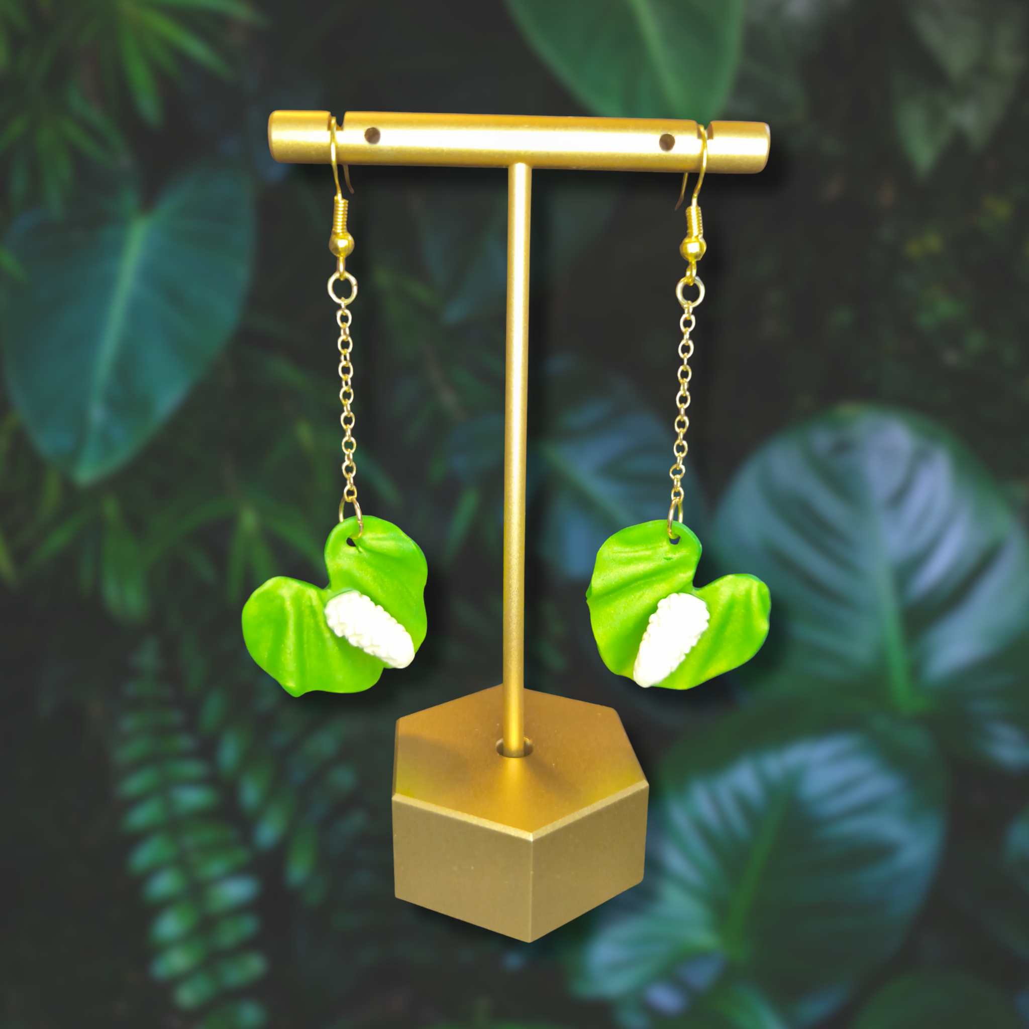 Anthurium dangle earrings